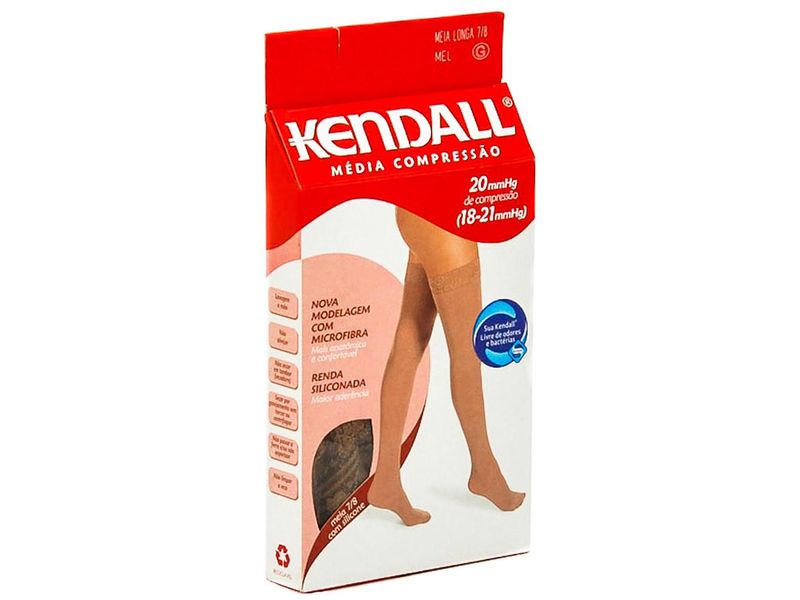 Meia 7/8 de Compressão Kendall Média compressão tamanho G cor Mel com ponteira
