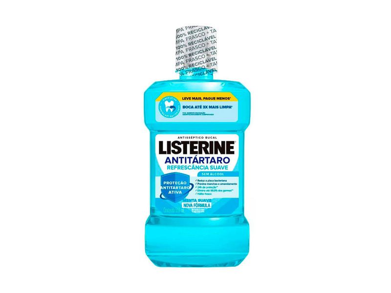 Antisseptico-Bucal-Listerine-Sem-Alcool-Antitartaro-Refrescancia-Suave-500ml