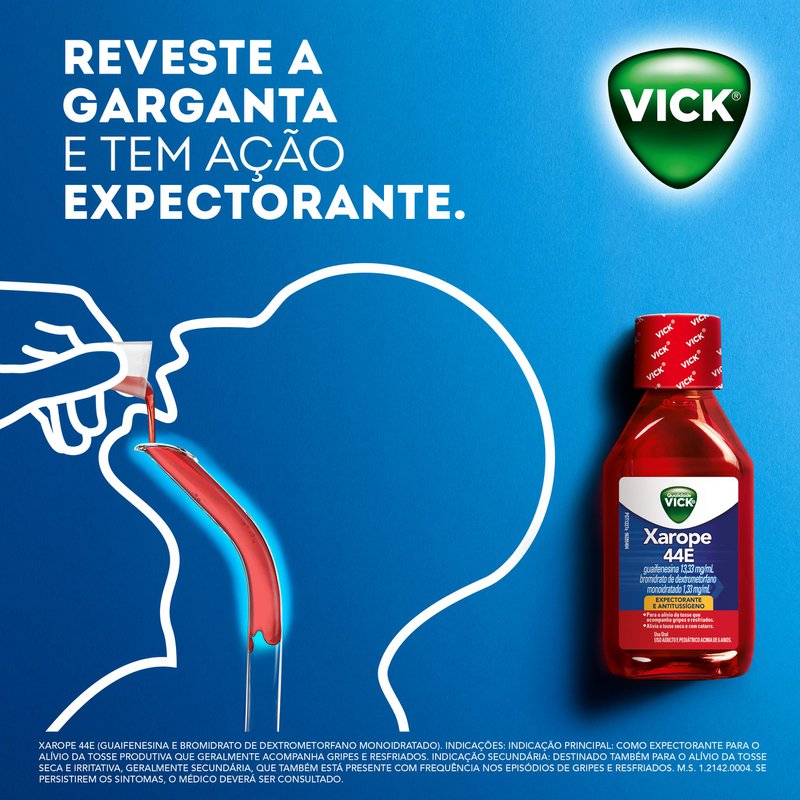 Xarope Expectorante Vick 44E 120ml em Oferta | Drogal