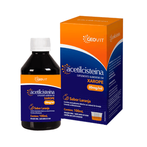 Suplemento Alimentar Acetilcisteína 20mg/ml Xarope Sabor Laranja 100ml + Copo Dosador