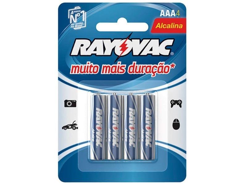 Pilha Alcalina Rayovac AAA 4 Unidades