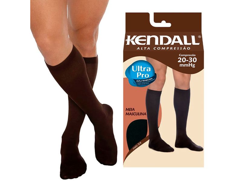 Meia-3-4-Masculina-Kendall-Alta-Compressao--20-30-mmHg--Cor-Marrom-Tamanho-M