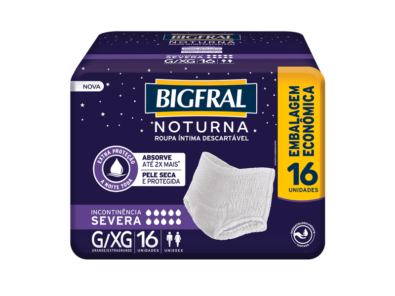 Roupa Íntima Bigfral Noturna G/XG 16 Unidades