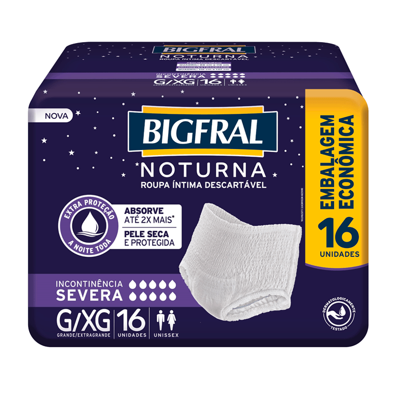 Roupa Íntima Bigfral Noturna G/XG 16 Unidades | Farmácia Online Drogal