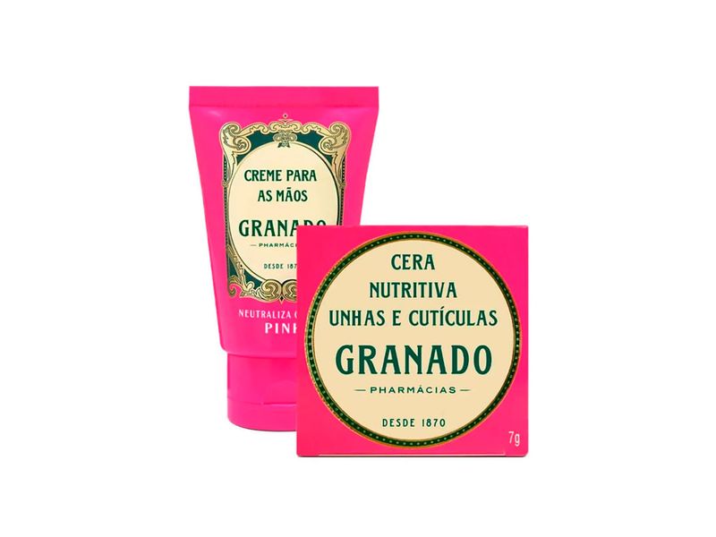 Kit-Bombom-Granado-Pink-Duo-Hidratacao-Para-as-Maos-1-Creme-para-as-Maos-Granado-60g---1-Cera-Nutritiva-Granado-7g