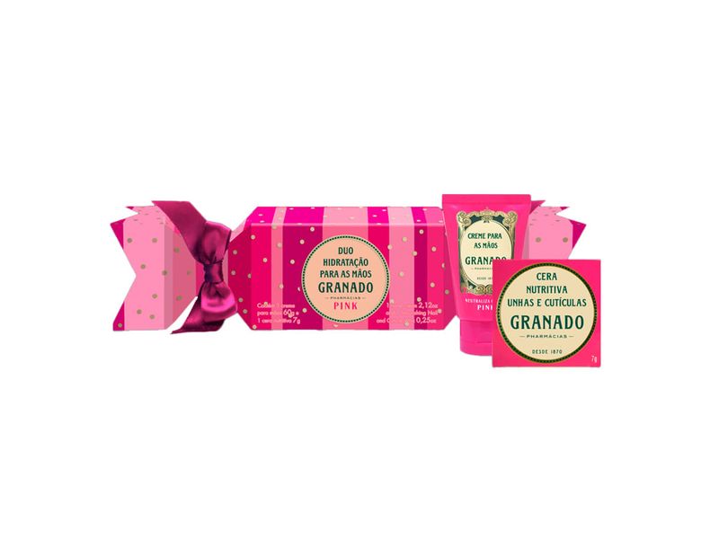 Kit-Bombom-Granado-Pink-Duo-Hidratacao-Para-as-Maos-1-Creme-para-as-Maos-Granado-60g---1-Cera-Nutritiva-Granado-7g