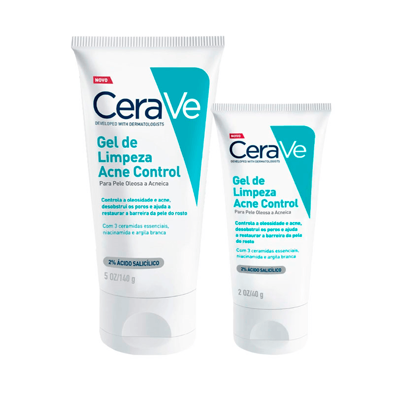 Kit Cerave Acne Control Gel de Limpeza 140g + Gel de Limpeza 40g