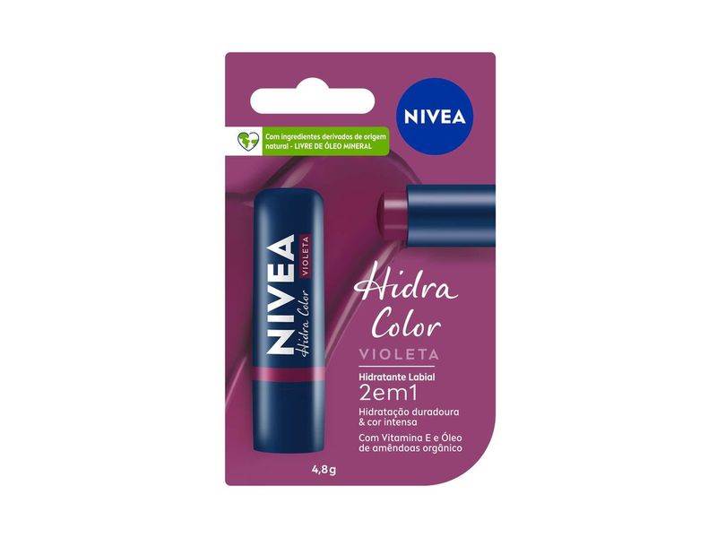 Hidratante Labial Nivea Hidra Color 2 em 1 Violeta 4,8g