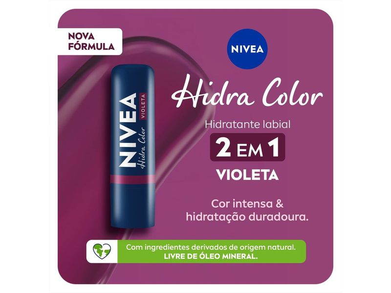 Hidratante Labial Nivea Hidra Color 2 em 1 Violeta 4,8g