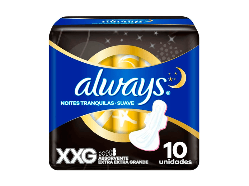 Absorvente-Always-Noites-Tranquilas-Suave-Com-Abas-Tamanho-XXG-10-Unidades