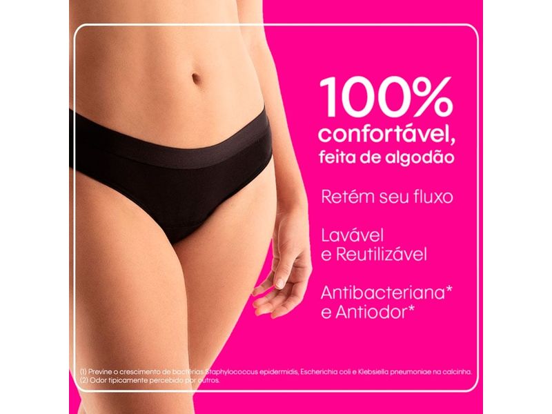 Calcinha Absorvente Menstrual Intimus Bikini Lavável Fluxo Leve a Moderado P 1 Unidade