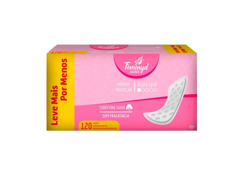 Protetor Diário Feminyd Suave Sem Abas 120 Unidades