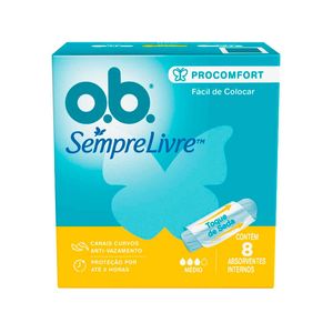 Absorvente Interno Sempre Livre O.B Procomfort Médio 8 Unidades