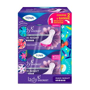 Kit Absorvente Para Incontinência Urinária Tena Lady Discreet Maxi Night 12 Unidades + Necessaire Exclusiva