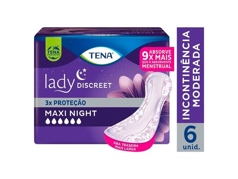 Absorvente-Para-Incontinencia-Urinaria Tena-Lady-Discreet-Maxi-Night-6-Unidades