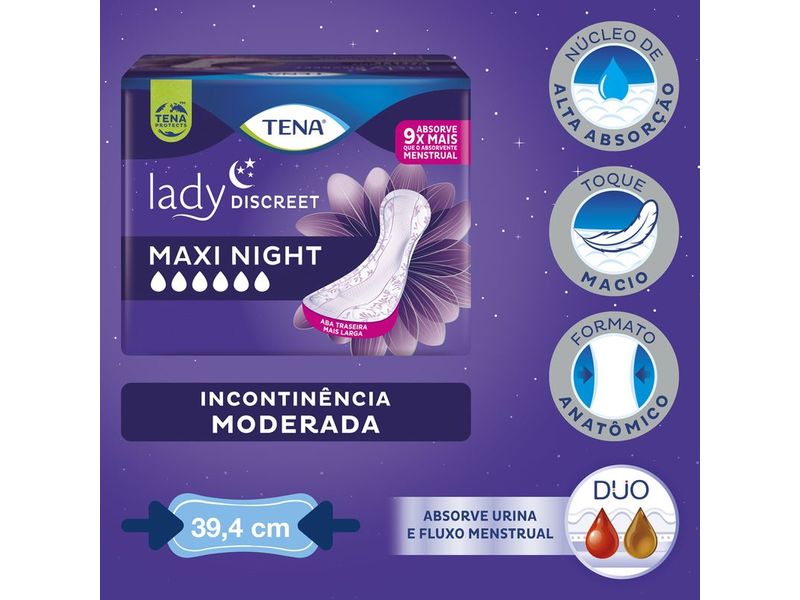Absorvente Para Incontinência Urinária Lady Discreet Maxi Night 14 Unidades