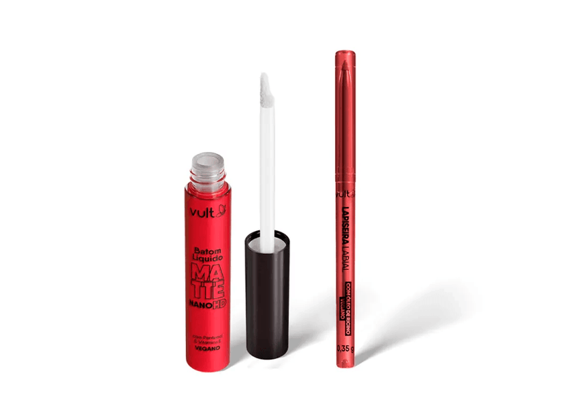Kit-Lipkit-Vult-Batom-Liquido-Matte-Nano-HD-Rubi-5ml---Lapiseira-Labial-035g