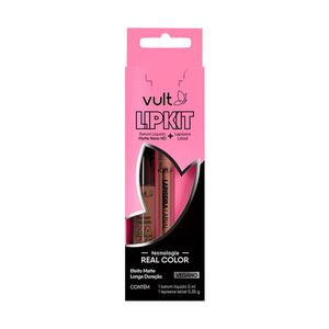 Kit Lipkit Vult Batom Líquido Matte Nano HD Bronze 5ml + Lapiseira Labial 0,35g