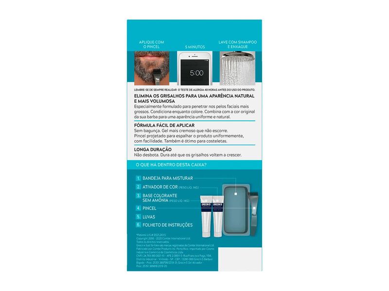 Tonalizante-Grecin-5-Just-For-Men-Color-Gel-Barba-e-Bigode-M-110-Preto