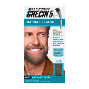 Tonalizante Grecin 5 Just For Men Color Gel Barba e Bigode M-80 Castanho Claro
