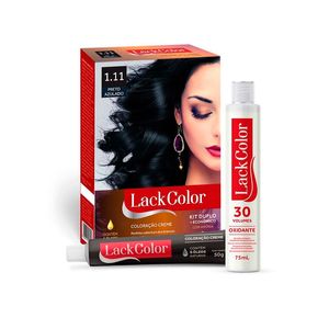 Kit Tintura Lack Color Creme 1.11 Preto Azulado
