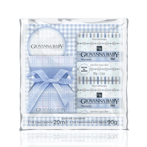 Kit Mini Colônia Giovanna Baby Blue 20ml + Sabonete Giovanna Baby 90g 2 Unidades