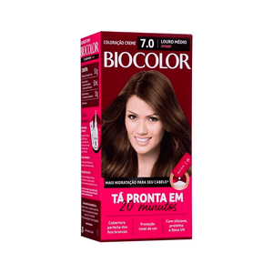 Tinta de Cabelo Biocolor Mini Kit Louro Médio Arraso 7.0