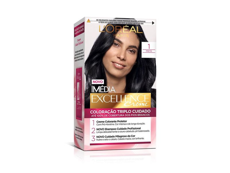 Coloração Imédia Excellence L'Oreal Creme 1 Preto