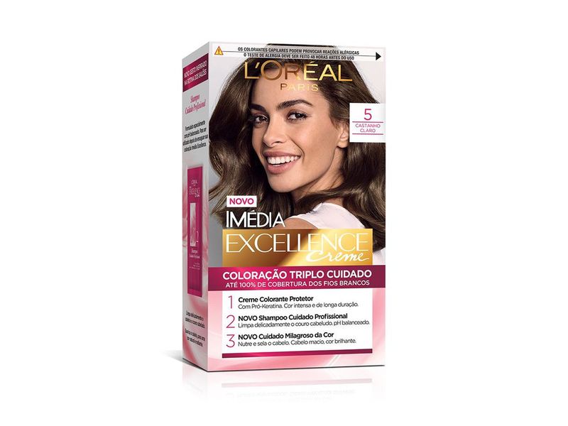 Coloração Imédia Excellence L'Oreal Creme 5 Castanho Claro
