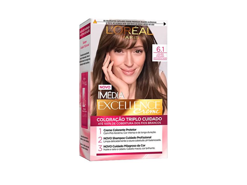 Coloracao-Imedia-Excellence-L-oreal-Creme-6.1-Louro-Escuro-Acinzentado
