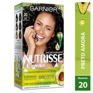 Coloração Nutrisse Creme Garnier 20 Preto Amora