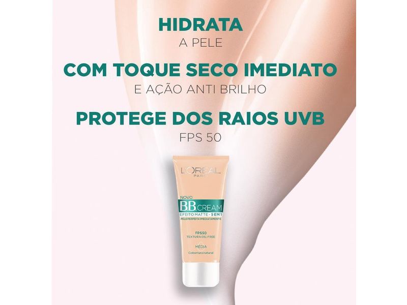 BB Cream L'Oréal Efeito Matte 5 em 1 FPS50 Cor Morena 30g