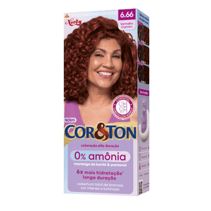 Coloração Alta Duração Cor&ton 0% Amônia Vermelho Carmim 6.66