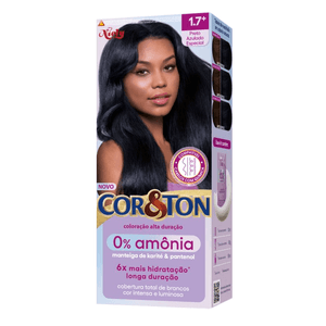 Coloração Alta Duração Cor&ton 0% Amônia Preto Azulado Especial 1.7+