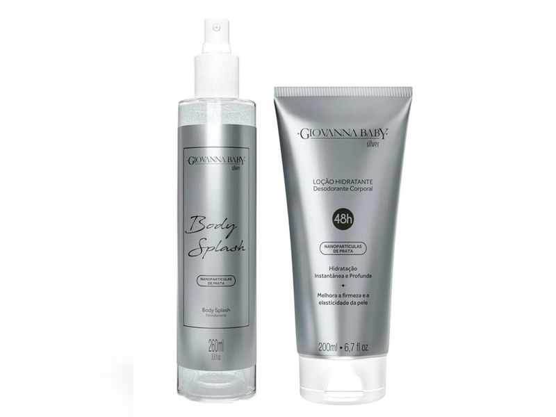 Kit-Desodorante-Giovanna-Baby-Body-Splash-Silver-260ml---Locao-Hidratante-Giovanna-Baby-Silver-200ml