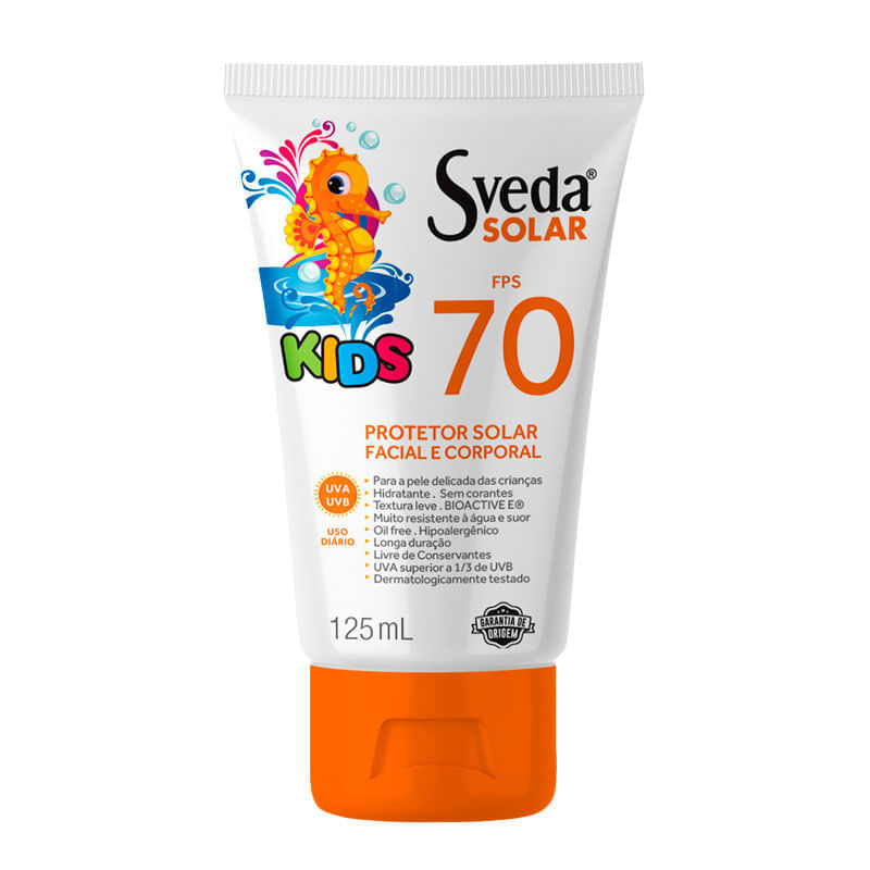 Kit Sveda Solar Facial e Corporal Protetor Solar FPS70 125ml + Protetor ...