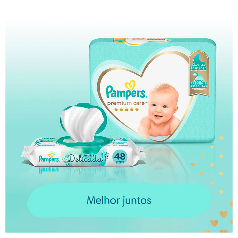 Fralda Pampers: Premium Care Jumbo XXXG 52 Unidades | Drogal