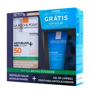 Kit La Roche-Posay Protetor Solar Facial Antioleosidade FPS50 Cor 2.0 40ml + Gel Facial Limpeza Profunda Effaclar 50g
