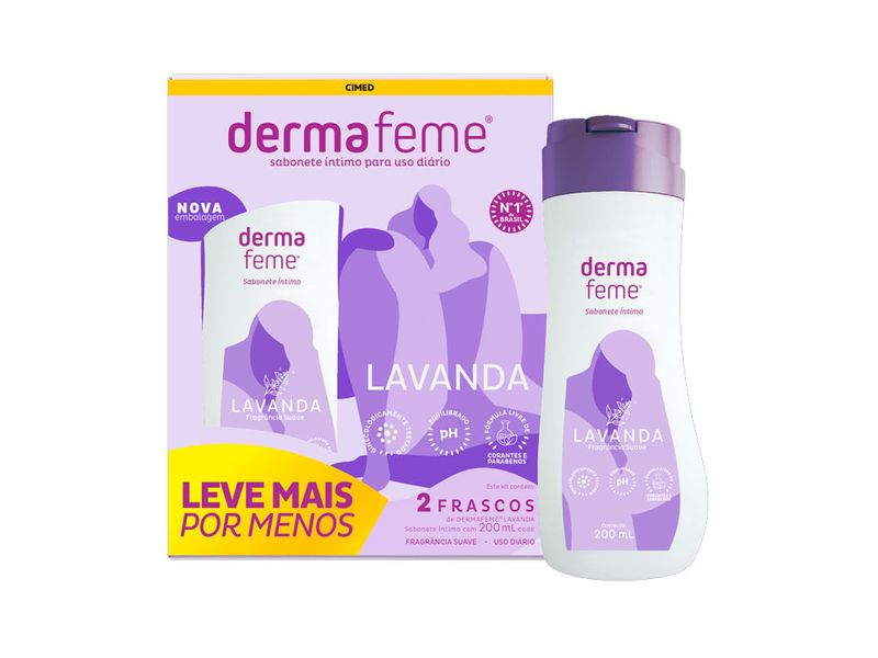 Kit-Sabonete-Liquido-Intimo-Dermafeme-Lavanda-2-Unidades-200ml-Cada