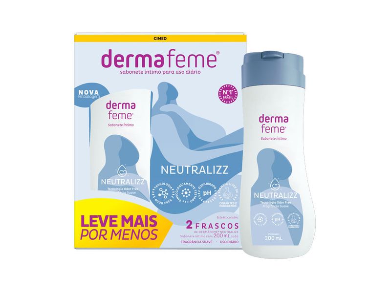 Kit-Sabonete-Liquido-Intimo-Dermafeme-Neutralizz-2-Unidades-200ml-Cada