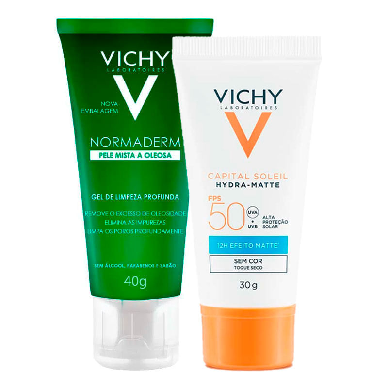 Kit Vichy Hydra-Matte FPS50 30g + Gel Normaderm 40g