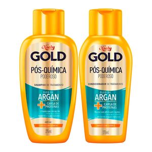 Kit Shampoo Niely Gold Pós Química Poderoso 275ml + Condicionador Pós Química Poderoso 175ml