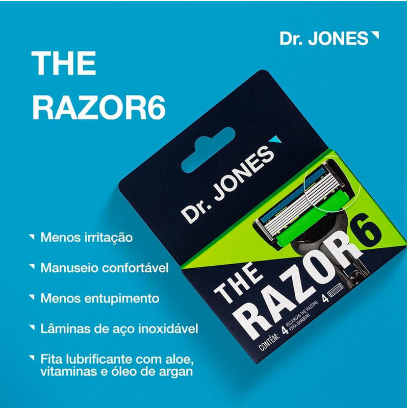 Kit Recarga Dr. Jones Razor6 4 Unidades | Farmácia Online Drogal