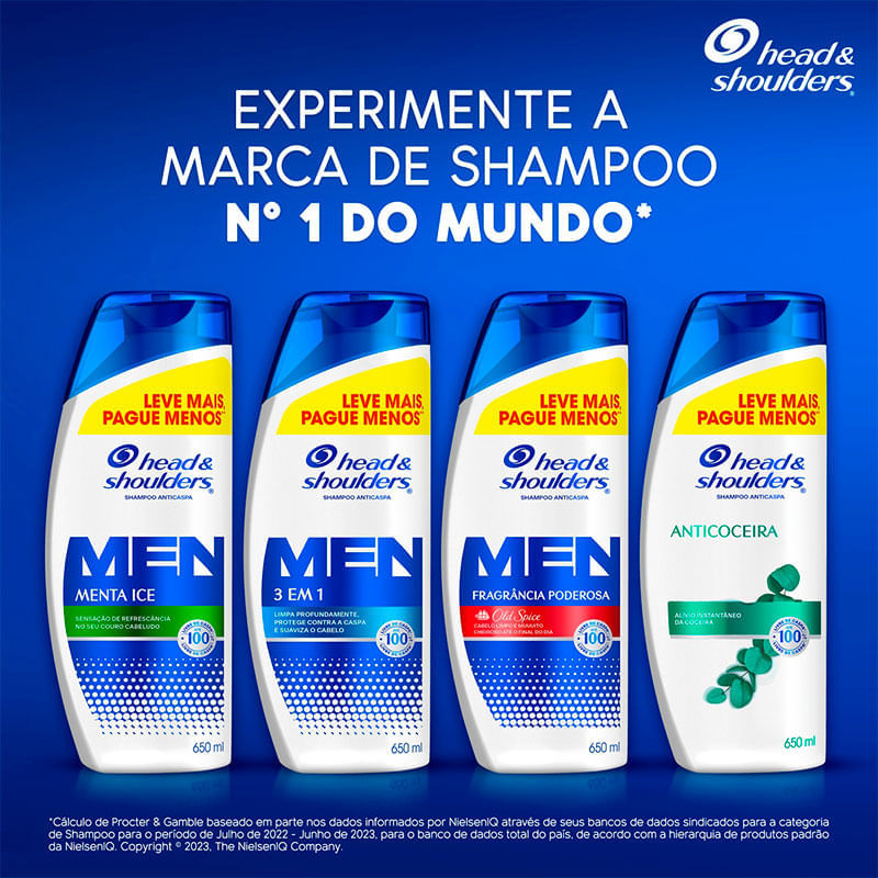 Shampoo Anticaspa Head & Shoulders Men 3 em 1 650ml | Farmácia