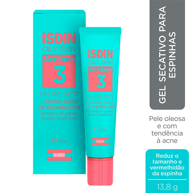 Gel Secativo Isdin Oily Skin Acniben 3 On The Spot | Drogal