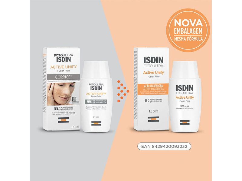 protetor-solar-e-clareador-facial-isdin-active-unify-sem-cor-fps99-fusion-fluid-50ml-farmacia-online-drogal