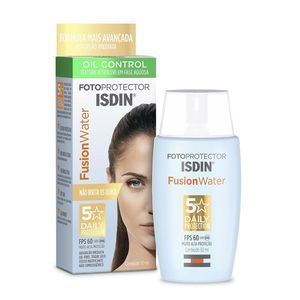 Protetor Solar Facial Isndin Fotoprotector Fusion Water 5 Stars FPS60 Sem Cor 50ml