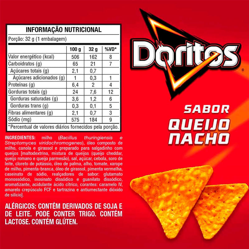 Salgadinho Doritos Queijo Nacho 32g | Farmácia Online Drogal