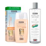 kit-protetor-solar-facial-isdin-fusion-water-cor-clara-fps50-50ml-agua-micelar-isdin-solution-400ml-farmacia-online-drogal