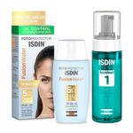 Kit-Protetor-Solar-Facial-Isdin-Fusion-Water-Sem-Cor-FPS60-50ml---Espuma-de-Limpeza-Facial-Oily-Skin-Acniben-1-150ml